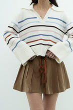 Load image into Gallery viewer, LAUNDRY BY SHELLI SEGAL x Cozy Striped Collard Knit Sweater (XS-L)