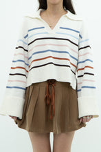 Load image into Gallery viewer, LAUNDRY BY SHELLI SEGAL x Cozy Striped Collard Knit Sweater (XS-L)