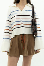 Load image into Gallery viewer, LAUNDRY BY SHELLI SEGAL x Cozy Striped Collard Knit Sweater (XS-L)