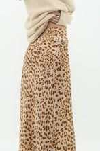 Load image into Gallery viewer, FREE PEOPLE x Nude Leopard Satin Midi Skirt (XS, S)