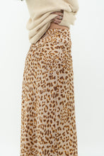 Load image into Gallery viewer, FREE PEOPLE x Nude Leopard Satin Midi Skirt (XS, S)