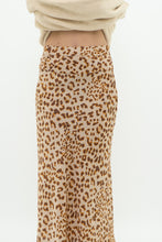 Load image into Gallery viewer, FREE PEOPLE x Nude Leopard Satin Midi Skirt (XS, S)