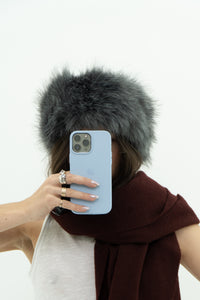 Vintage x Grey Rabbit Fur Headband