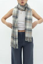 Load image into Gallery viewer, Vintage x Made in Italy x Grey Plaid Wool Scarf