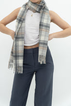 Load image into Gallery viewer, Vintage x Made in Italy x Grey Plaid Wool Scarf