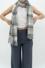 Load image into Gallery viewer, Vintage x Made in Italy x Grey Plaid Wool Scarf