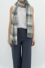 Load image into Gallery viewer, Vintage x Made in Italy x Grey Plaid Wool Scarf