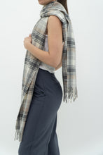 Load image into Gallery viewer, Vintage x Made in Italy x Grey Plaid Wool Scarf