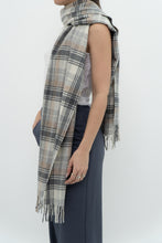 Load image into Gallery viewer, Vintage x Made in Italy x Grey Plaid Wool Scarf