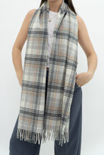 Load image into Gallery viewer, Vintage x Made in Italy x Grey Plaid Wool Scarf