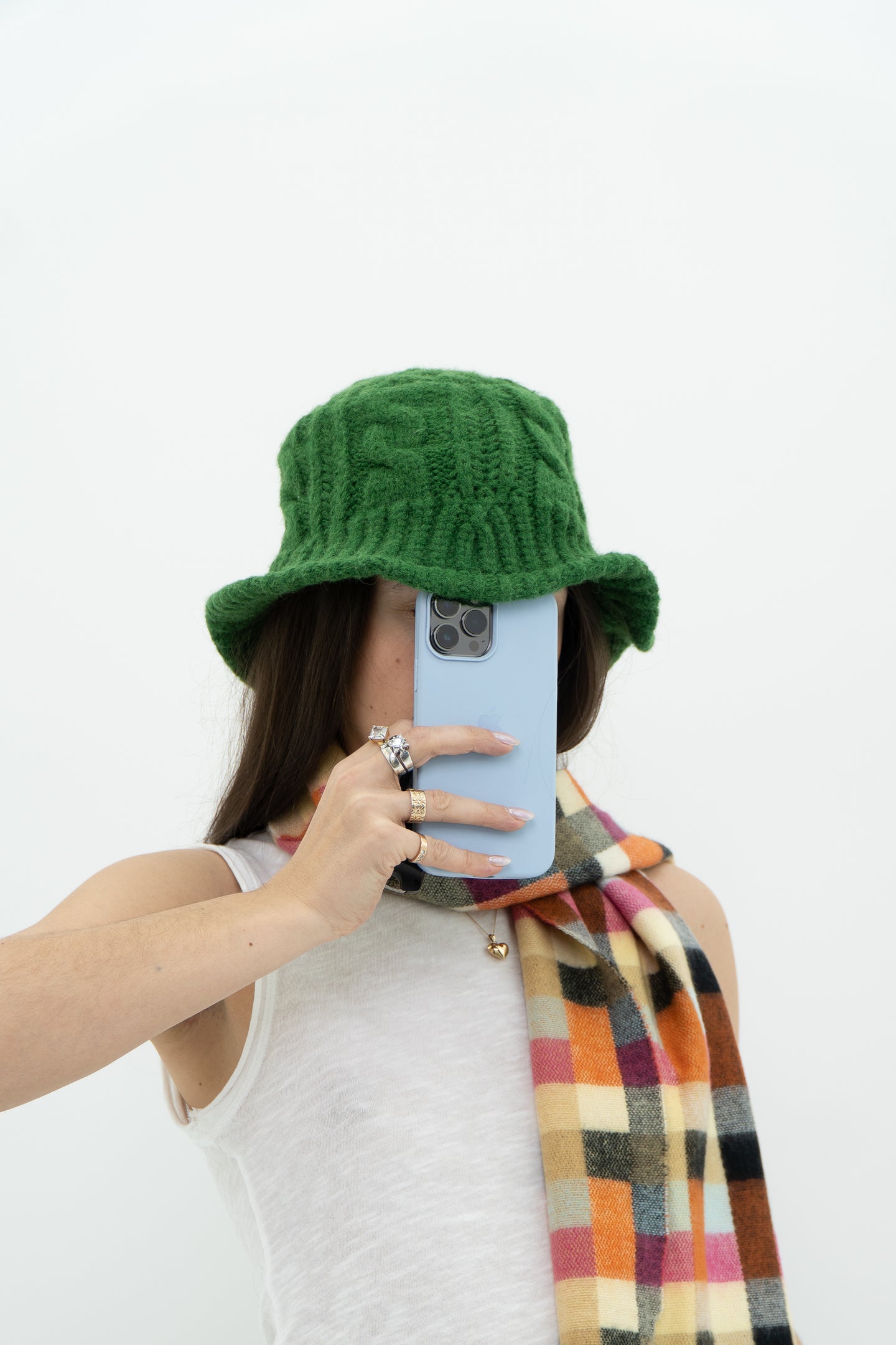 Modern x Green Raised Knit Bucket Hat