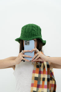 Modern x Green Raised Knit Bucket Hat