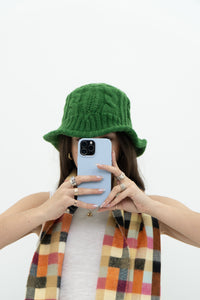 Modern x Green Raised Knit Bucket Hat