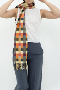 Vintage x Made in Scotland x Multicolour Gingham Pure Cashmere Scarf