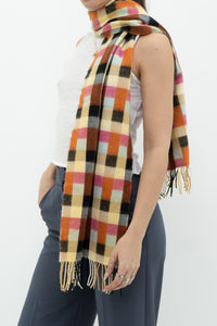 Vintage x Made in Scotland x Multicolour Gingham Pure Cashmere Scarf