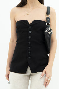 MESHKI x Deadstock Black Buttoned Top (XS)