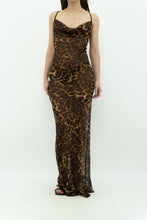 Load image into Gallery viewer, Modern x Leopard Print Semi-Sheer Maxi Dress (M)