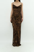 Load image into Gallery viewer, Modern x Leopard Print Semi-Sheer Maxi Dress (M)