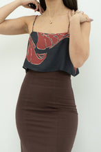 Load image into Gallery viewer, BANANA REPUBLIC x Grey, Burgundy Patterned Pure Silk Crop (XS, S)