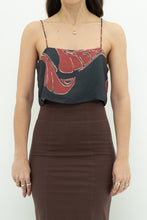 Load image into Gallery viewer, BANANA REPUBLIC x Grey, Burgundy Patterned Pure Silk Crop (XS, S)