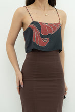 Load image into Gallery viewer, BANANA REPUBLIC x Grey, Burgundy Patterned Pure Silk Crop (XS, S)