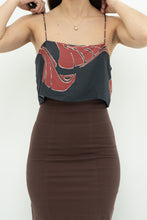 Load image into Gallery viewer, BANANA REPUBLIC x Grey, Burgundy Patterned Pure Silk Crop (XS, S)