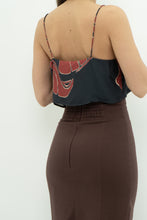 Load image into Gallery viewer, BANANA REPUBLIC x Grey, Burgundy Patterned Pure Silk Crop (XS, S)