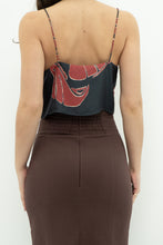 Load image into Gallery viewer, BANANA REPUBLIC x Grey, Burgundy Patterned Pure Silk Crop (XS, S)