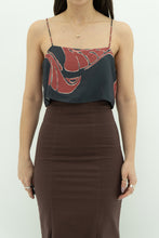 Load image into Gallery viewer, BANANA REPUBLIC x Grey, Burgundy Patterned Pure Silk Crop (XS, S)