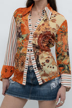 Load image into Gallery viewer, Vintage x SAVE THE QUEEN Orange Patterned Blouse (S, M)