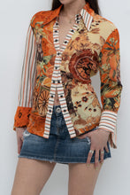 Load image into Gallery viewer, Vintage x SAVE THE QUEEN Orange Patterned Blouse (S, M)