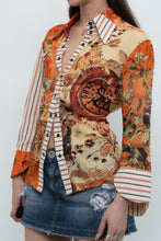Load image into Gallery viewer, Vintage x SAVE THE QUEEN Orange Patterned Blouse (S, M)
