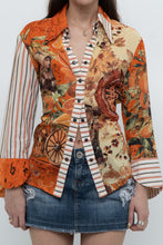 Load image into Gallery viewer, Vintage x SAVE THE QUEEN Orange Patterned Blouse (S, M)