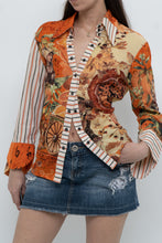 Load image into Gallery viewer, Vintage x SAVE THE QUEEN Orange Patterned Blouse (S, M)
