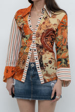 Load image into Gallery viewer, Vintage x SAVE THE QUEEN Orange Patterned Blouse (S, M)