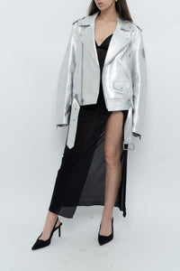 DR. WOO x Rare Silver Space Embroidered Biker Jacket (XS-L)