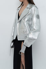 Load image into Gallery viewer, DR. WOO x Rare Silver Space Embroidered Biker Jacket (XS-L)