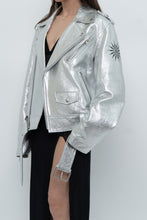 Load image into Gallery viewer, DR. WOO x Rare Silver Space Embroidered Biker Jacket (XS-L)