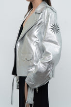 Load image into Gallery viewer, DR. WOO x Rare Silver Space Embroidered Biker Jacket (XS-L)