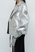 Load image into Gallery viewer, DR. WOO x Rare Silver Space Embroidered Biker Jacket (XS-L)