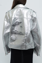 Load image into Gallery viewer, DR. WOO x Rare Silver Space Embroidered Biker Jacket (XS-L)