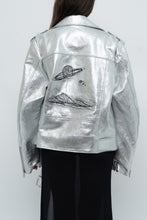 Load image into Gallery viewer, DR. WOO x Rare Silver Space Embroidered Biker Jacket (XS-L)