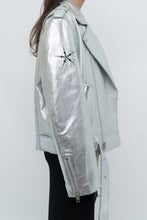 Load image into Gallery viewer, DR. WOO x Rare Silver Space Embroidered Biker Jacket (XS-L)