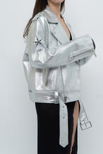 Load image into Gallery viewer, DR. WOO x Rare Silver Space Embroidered Biker Jacket (XS-L)