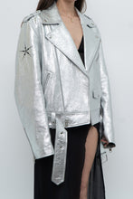 Load image into Gallery viewer, DR. WOO x Rare Silver Space Embroidered Biker Jacket (XS-L)