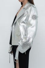 Load image into Gallery viewer, DR. WOO x Rare Silver Space Embroidered Biker Jacket (XS-L)