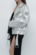Load image into Gallery viewer, DR. WOO x Rare Silver Space Embroidered Biker Jacket (XS-L)