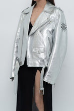 Load image into Gallery viewer, DR. WOO x Rare Silver Space Embroidered Biker Jacket (XS-L)