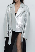 Load image into Gallery viewer, DR. WOO x Rare Silver Space Embroidered Biker Jacket (XS-L)