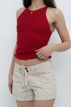 Load image into Gallery viewer, Vintage x SMART SET Red Shimmer Ribbed Knit Tank (S, M)